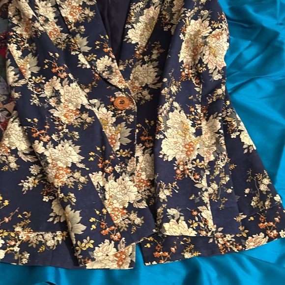 Pink Martini ladies 100% cotton fully lined floral blazer, Sz small - Picture 7 of 8